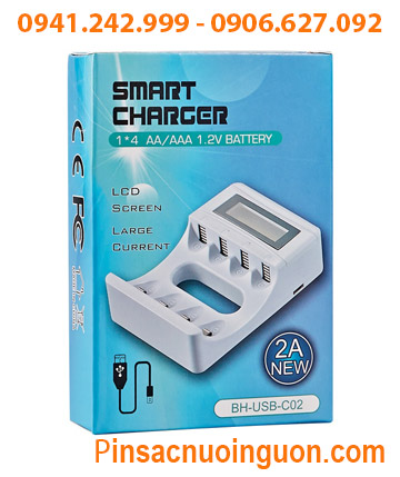 BMAX BH-USB-C02, Máy sạc pin AA, AAA BMAX BH-USB-C02 (Màn hình LCD, Sạc 2-4 Pin, Tự ngắt khi pin đầy) thumb
