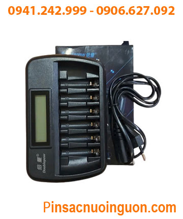 DoublePow DP-K66, Máy sạc 6 Pin AA và AAA (6 khe sạc, tự ngắt khi sạc đầy, màn hình LCD)