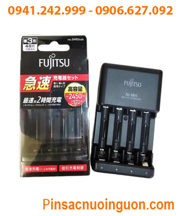 Fujitsu FCT344ACHFX(FX) _Bộ sạc 4 Pin AA - AAA 1.2v (04 khe sạc, Sạc nhanh 2 giờ) /Loại không kèm Pin