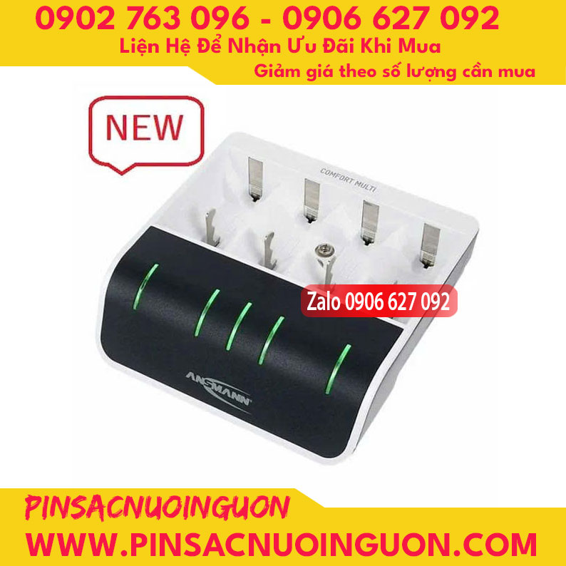 Bộ sạc ANSMANN Comfort Multi 1001-0093, sạc đa năng pin AA, AAA, C, D và 9v - Mỗi lần sạc 1,2,3,4,5 Pin1 thumb