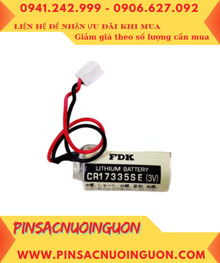 FDK CR17335SE (Zắc Epson); Pin nuôi nguồn PLC FDK CR17335SE 1800mAh, Xuất xứ NHẬT
