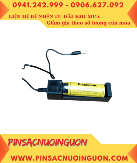 Bộ sạc Pin 18650 TLP-USB1U Kèm 1 pin sạc NCR18650 3.7v 2600mAh /Máy sạc cổng USB |CÒN HÀNG
