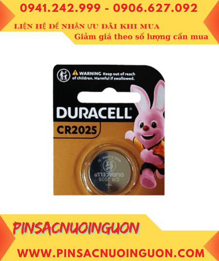 Duracell DL2025 CR2025; Pin 3v lithium Duracell CR2025 DL2032 (20mmx2.5mm) chính hãng