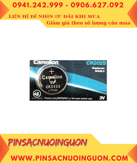 Camelion CR2025; Pin 3v lithium Camelion CR2025 (20mmx2.5mm) chính hãng