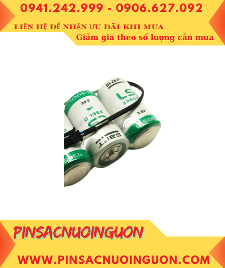 Pin Saft LS33600 (3viên ghép như hình); Pin nuôi nguồn PLC Saft LS33600 lithium 3.6v D 17000mAh _Xuất xứ Pháp