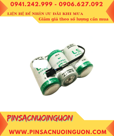 Pin Saft LS33600 (3viên ghép như hình); Pin nuôi nguồn PLC Saft LS33600 lithium 3.6v D 17000mAh _Xuất xứ Pháp