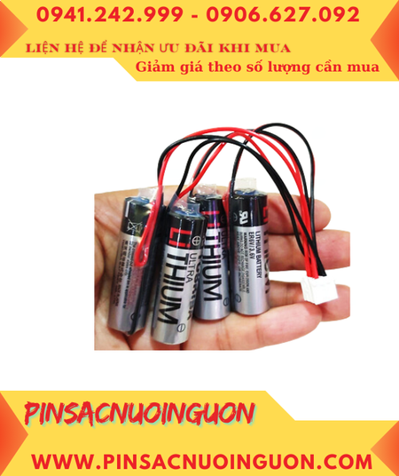 Yaskawa ER6VC4 (4viên kết nhau); Pin nuôi nguồn Motoman ER6VC4 lithium 3.6v 8000mAh, Xuất xứ NHẬT