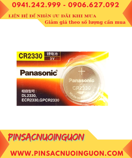 Panasonic CR2330; Pin nuôi nguồn Panasonic CR2330 lithium 3v chính hãng, Xuất xứ Indonesia