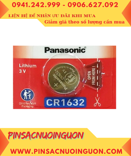 Pin CR1632 _Pin Panasonic CR1632; Pin 3v lithium Panasonic CR1632 _Made in Indonesia