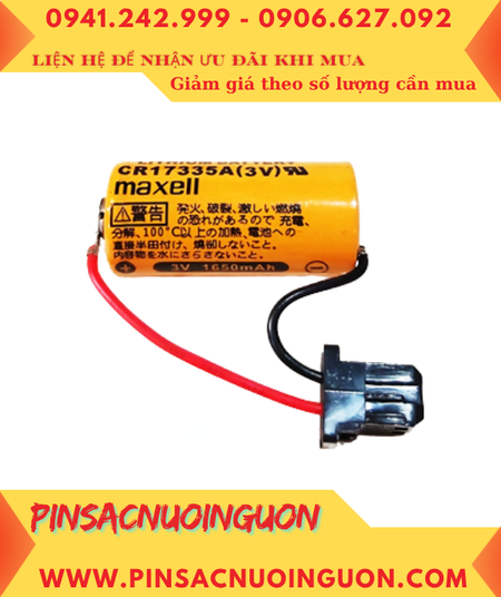 Maxell CR17335A; Pin nuôi nguồn PLC Maxell CR17335A lithium 3V 1650mAh_Xuất xứ NHẬT