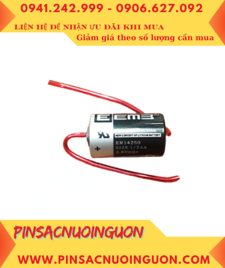 EEMB ER14250, Pin nuôi nguồn PLC EEMB ER14250 lithium 3.6v 1/2AA 1200mAh (trục thép 2 đầu)