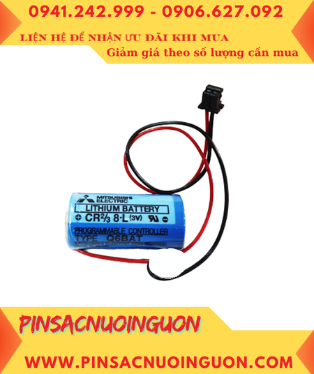 Mitsubishi Q6BAT CR2/3 8.L; Pin nuôi nguồn Mitsubishi Q6BAT CR2/38.L chính hãng, Xuất xứ NHẬT