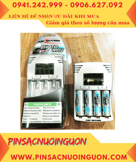 Ansman Photocam IV, Bộ sạc pin AA kèm sẳn 4 pin sạc Ansman AA2500mAh 1.2v MaxE Mignon