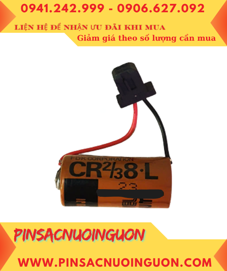 FUJI CR2/3 8.L; Pin nuôi nguồn PLC FUJI CR2/3 8.L lithium 3v 2/3A 1900mAh chính hãng, Xuất xứ NHẬT
