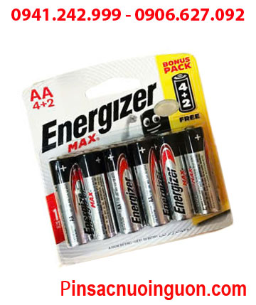 Pin Energizer E91 /LR6; Pin AA Alkaline 1.5v Energizer E91/LR6 (Xuất xứ Singapore) /Loại vỉ 6viên