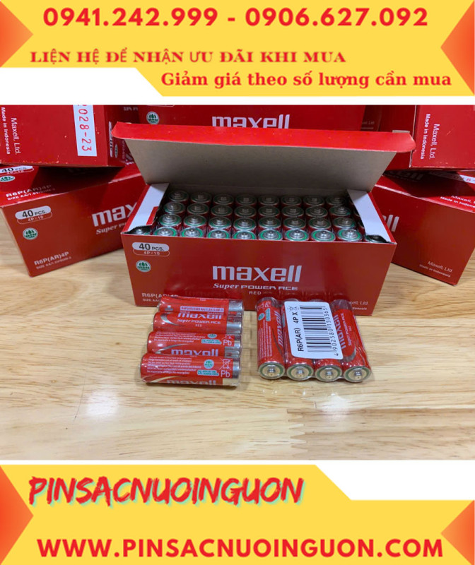 COMBO 1HỘP=40viên Pin AA 1.5v Maxell R6P(AR)4P SUM-3 Super Power ACE _Giá chỉ 109.000đ/ Hộp thumb