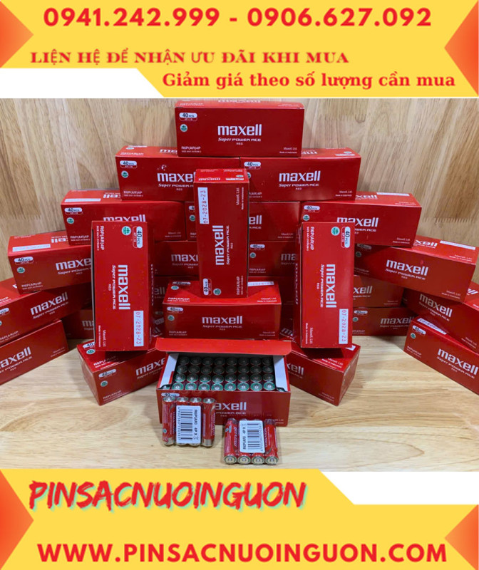 COMBO 1HỘP=40viên Pin AA 1.5v Maxell R6P(AR)4P SUM-3 Super Power ACE _Giá chỉ 109.000đ/ Hộp thumb