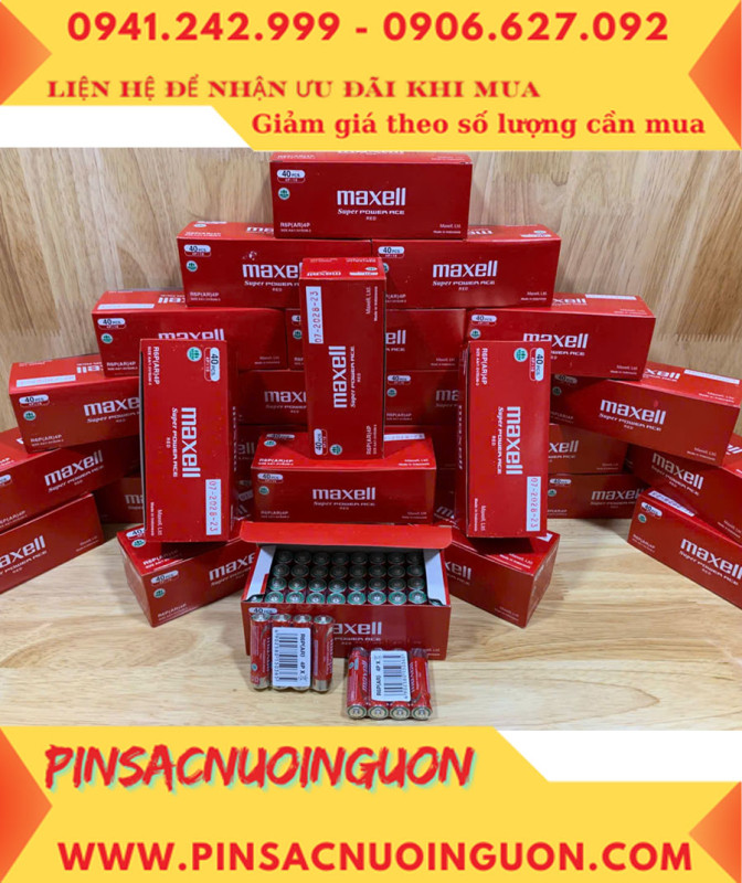 COMBO 1HỘP=40viên Pin AA 1.5v Maxell R6P(AR)4P SUM-3 Super Power ACE _Giá chỉ 109.000đ/ Hộp thumb