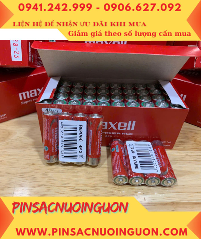 COMBO 1HỘP=40viên Pin AA 1.5v Maxell R6P(AR)4P SUM-3 Super Power ACE _Giá chỉ 109.000đ/ Hộp thumb