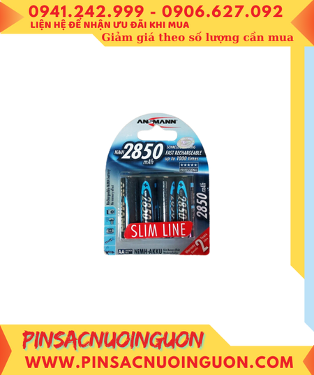 Ansman HR6 AA2850mAh; Pin sạc AA2850mAh 1.2v Ansman Mignon HR6 chính hãng (Loại vỉ 4viên)