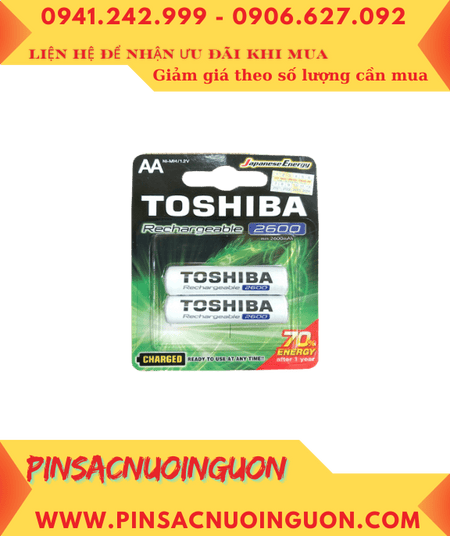 Toshiba TNH-6GAE BP-2C; Pin sạc NiMh 1.2v TNH-6GAE BP-2C AA 2600mAh 1.2v chính hãng _Vỉ 2 viên