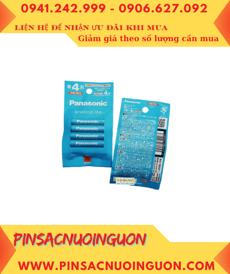 Panasonic EneloopLite BK-4LCD/4H, Pin sạc AAA680mAh 1.2v EneloopLite BK-4LCD/4H /Nội địa Nhật _Vỉ pin chữ Nhật