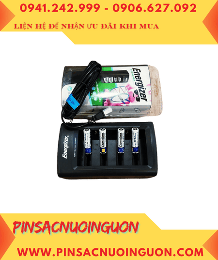 Energizer CHFC _Bộ sạc 4viên pin AA 1.2v -Kèm sẳn 4 Pin sạc Camelion NH-AA2700LBP2 LockBox (AA2700mAh-1.2v)