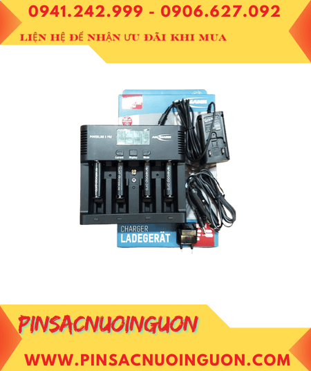 Ansman Powerline 5Pro, Bộ sạc pin 5 Pin -kèm sẳn 4 pin sạc Eneloop PRO BK-3HCCE (AA2550mAh-1.2v, Nhật)