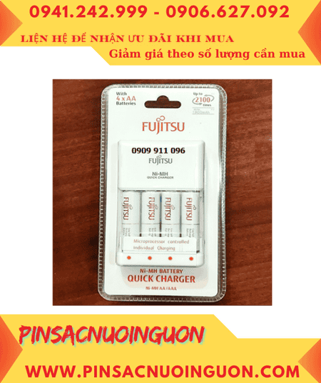 Fujitsu FCT344CEFX(CL) _Sạc pin nhanh 2Giờ kèm sẳn 4 pin sạc Fujitsu HR-3UTC AA2000mAh 1.2v /X.xứ NHẬT