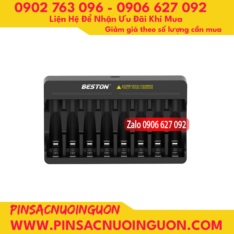 Bộ sạc 8 pin Beston dành cho pin AA AAA Lithium 1.5V M7012