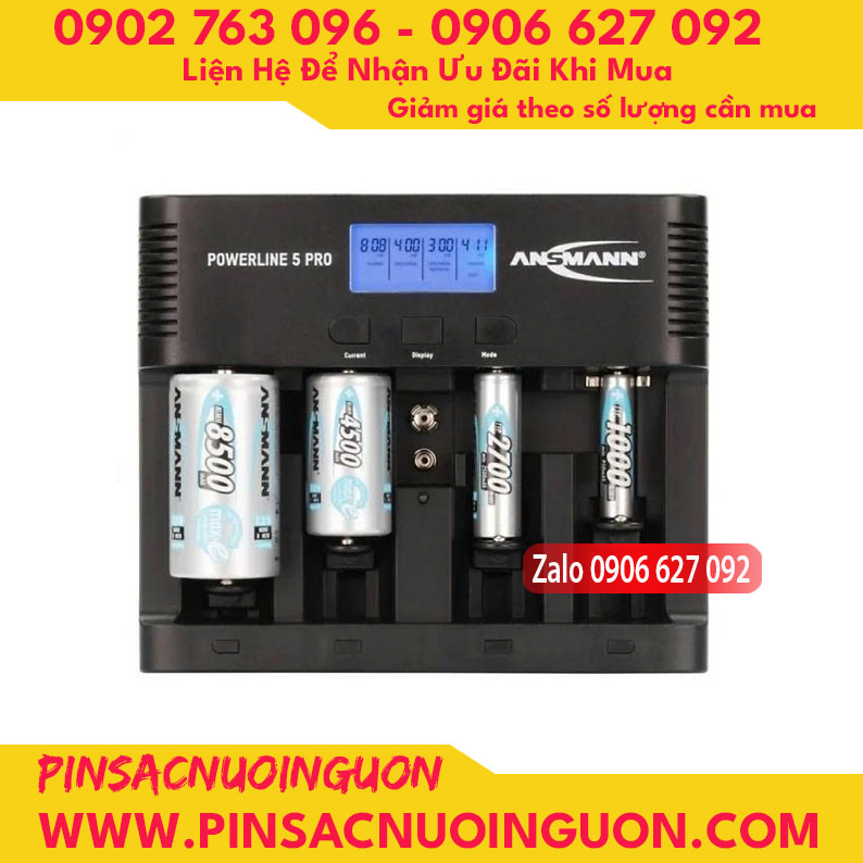 Bộ sạc pin POWERLINE 5 Pro ANSMANN – Hàng Nhập Khẩu