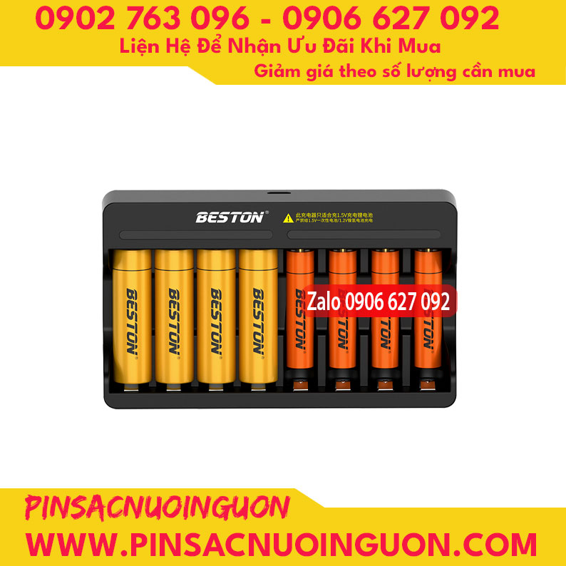 Bộ sạc 8 pin Beston dành cho pin AA AAA Lithium 1.5V M7012 thumb