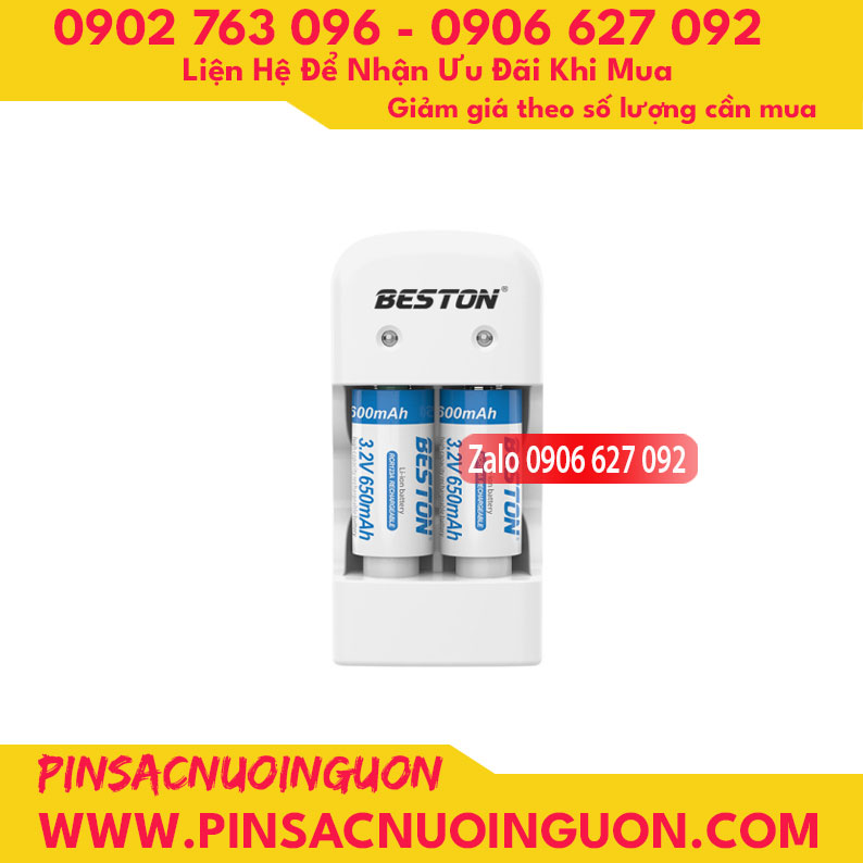 Bộ Sạc Beston CD643 kèm 02 viên pin RCR123A 650mAh