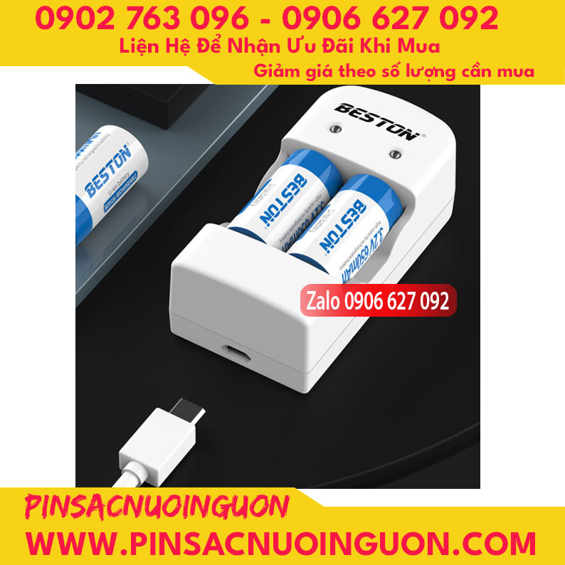 Bộ Sạc Beston CD643 kèm 02 viên pin RCR123A 650mAh thumb