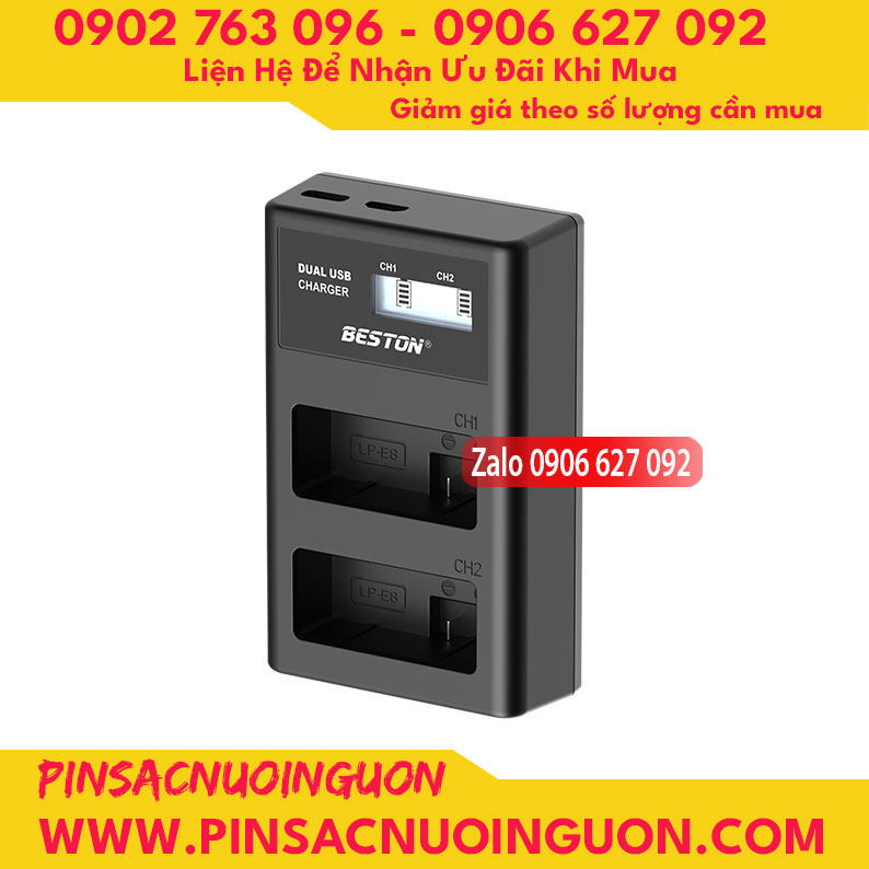Bộ sạc pin Beston LP-E8 dùng cho các dòng pin LP-E8 của Canon