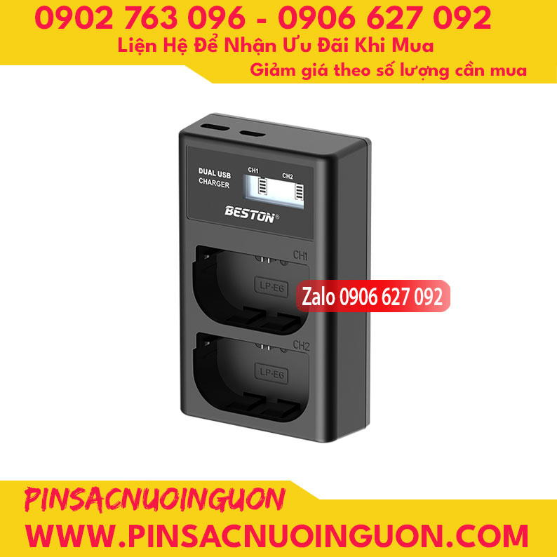 Bộ sạc pin Beston LP-E6 dùng cho các dòng pin LP-E6 của Canon