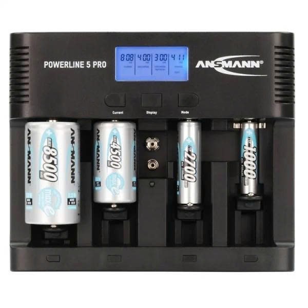 Bộ sạc ANSMANN Comfort Multi powerline 5 pro , sạc đa năng pin AA, AAA, C, D và 9v - Mỗi lần sạc 1,2,3,4,5 Pin1