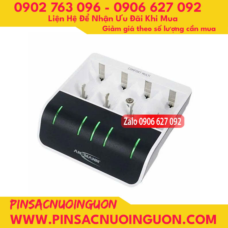 Bộ sạc ANSMANN Comfort Multi 1001-0093, sạc đa năng pin AA, AAA, C, D và 9v - Mỗi lần sạc 1,2,3,4,5 Pin1