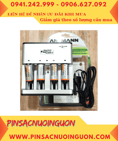Ansman Photocam V, Bộ sạc 4viên pin C - Kèm sẳn 4 pin sạc Camelion NH-C2500BP2 (C2500mAh-1.2v)