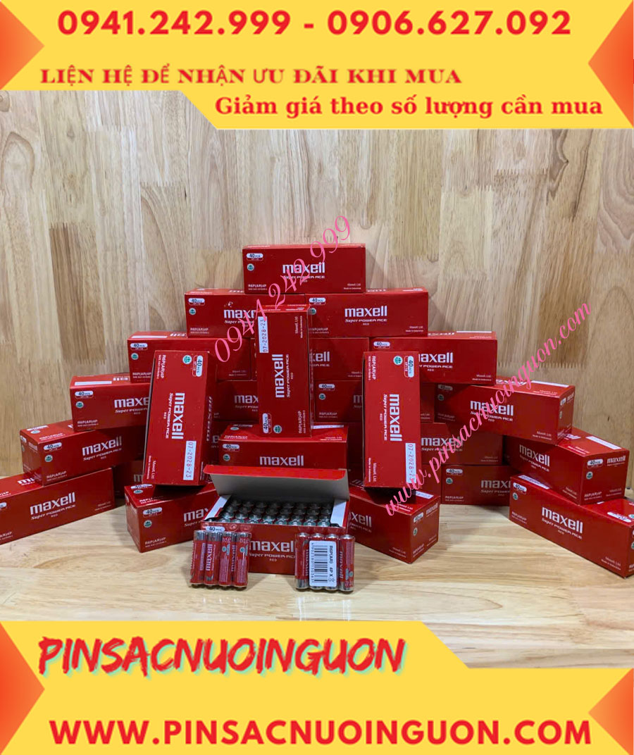 COMBO 1HỘP=40viên Pin AA 1.5v Maxell R6P(AR)4P SUM-3 Super Power ACE _Giá chỉ 109.000đ/ Hộp