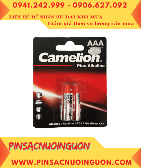 PIN Camelion COMBO 01Hộp 12vỉ=24 viên) Pin AAA 1.5v Camelion Plus LR03-AM4 _Giá chỉ 204.000đ/Hộp