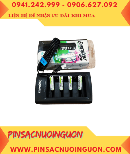 Energizer CHFC _Bộ sạc 4viên pin AA, Kèm sẳn 4 Pin sạc Camelion NH-AA2700ARBP2 Alwaysready