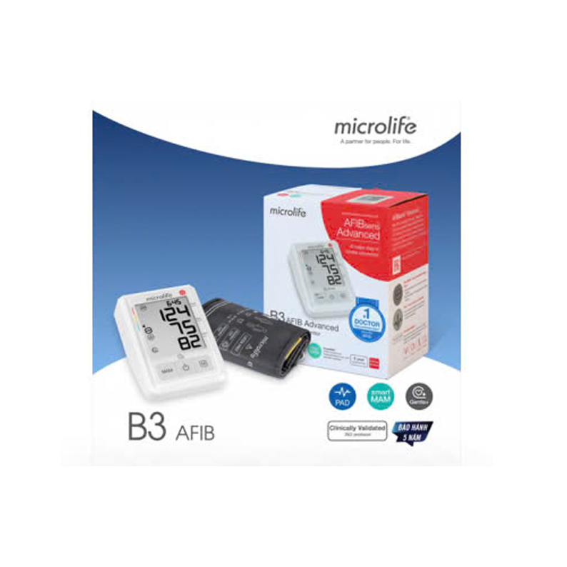 Máy Đo Huyết Áp Microlife B3 AFIB Cảnh Báo Đột Quỵ