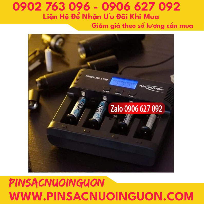 Bộ sạc pin POWERLINE 5 Pro ANSMANN – Hàng Nhập Khẩu