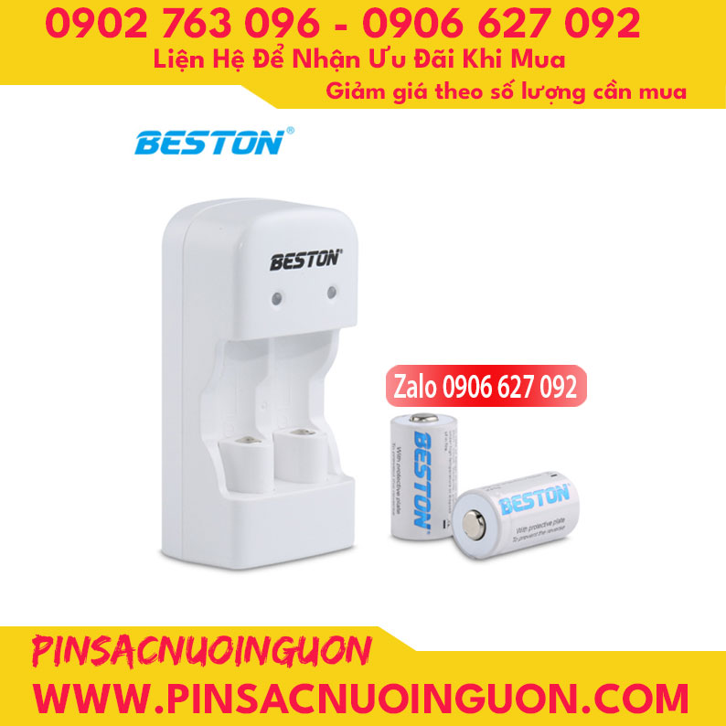 Bộ Sạc Beston CD643 kèm 02 viên pin CR2 300mAh