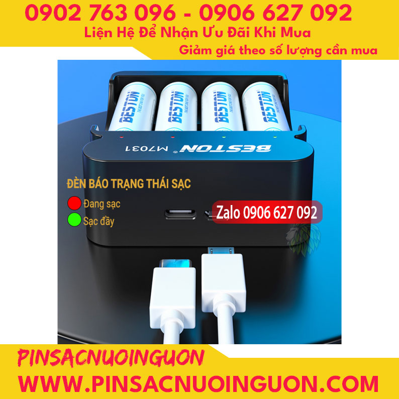 Bộ sạc pin Beston dành cho pin AA AAA Lithium 1.5V M7031, bộ sạc thông minh