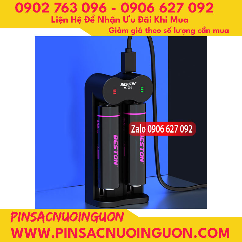 Bộ sạc pin Beston M7001 dùng cho các dòng pin 3.7V, sạc được nhiều loại pin
