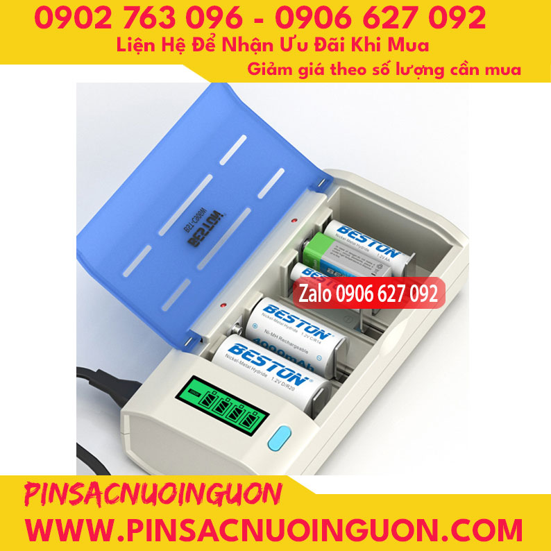 Bộ sạc pin đa năng Beston C821BW sạc cho nhiều loại pin Ni-MH